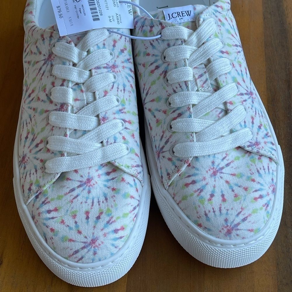 J. Crew Pastel Tie Dye Sneakers New Casual Low Top Colorful Athletic Shoes Women